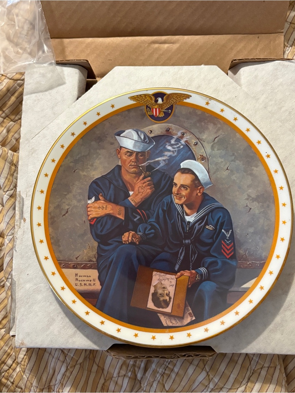 Royal Devon Norman Rockwell Vintage 'Reminiscing' Collectible Plate